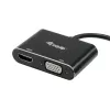 Equip 133386 adaptér USB 3.0 na HDMI/VGA (HD15) pre dva monitory, USB 3.2 Gen 1 Type-A, 1920x1080