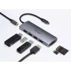Equip 133482 multifunkčný adaptér USB-C 7 v 1, USB 3.2 Gen 1, HDMI 4K 30 Hz, 3x USB 3.0, SD/microSD, USB-C PD 100 W, hliník