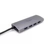 Equip 133482 multifunkčný adaptér USB-C 7 v 1, USB 3.2 Gen 1, HDMI 4K 30 Hz, 3x USB 3.0, SD/microSD, USB-C PD 100 W, hliník
