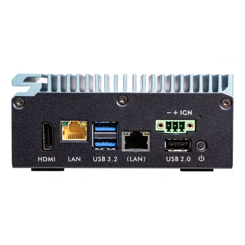 Shuttle Edge PC SPCEL02, Intel Celeron J6412, 1x HDMI, 2x 2.5G LAN, 1x COM, DIO (4x in, 4x out), 3x USB, 2x M.2, 12-24V, 24/7 nepretržitá prevádzka, bez ventilátora, vrátane VESA a DIN držiaka
