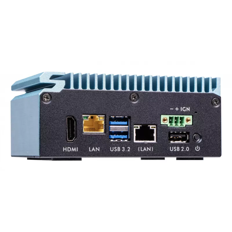 Shuttle Edge PC SPCEL02, Intel Celeron J6412, 1x HDMI, 2x 2.5G LAN, 1x COM, DIO (4x in, 4x out), 3x USB, 2x M.2, 12-24V, 24/7 nepretržitá prevádzka, bez ventilátora, vrátane VESA a DIN držiaka