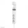 Neomounts DS22-840WH6 stolová zásuvka so svorkou a USB-C a USB-A konektormi – rýchle nabíjanie