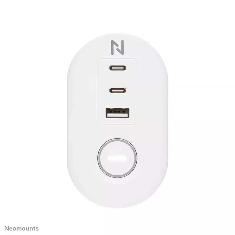 Neomounts DS22-840WH6 stolová zásuvka so svorkou a USB-C a USB-A konektormi – rýchle nabíjanie