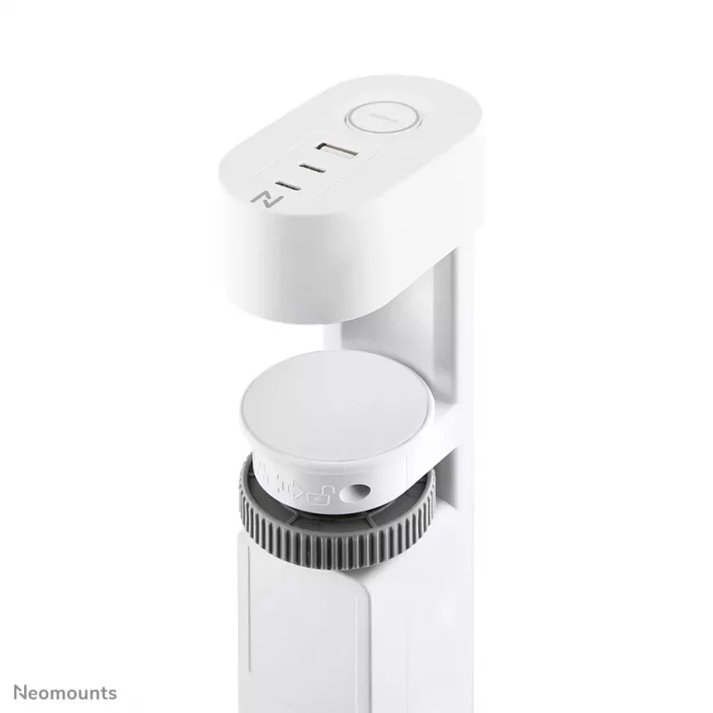 Neomounts DS22-840WH6 stolová zásuvka so svorkou a USB-C a USB-A konektormi – rýchle nabíjanie