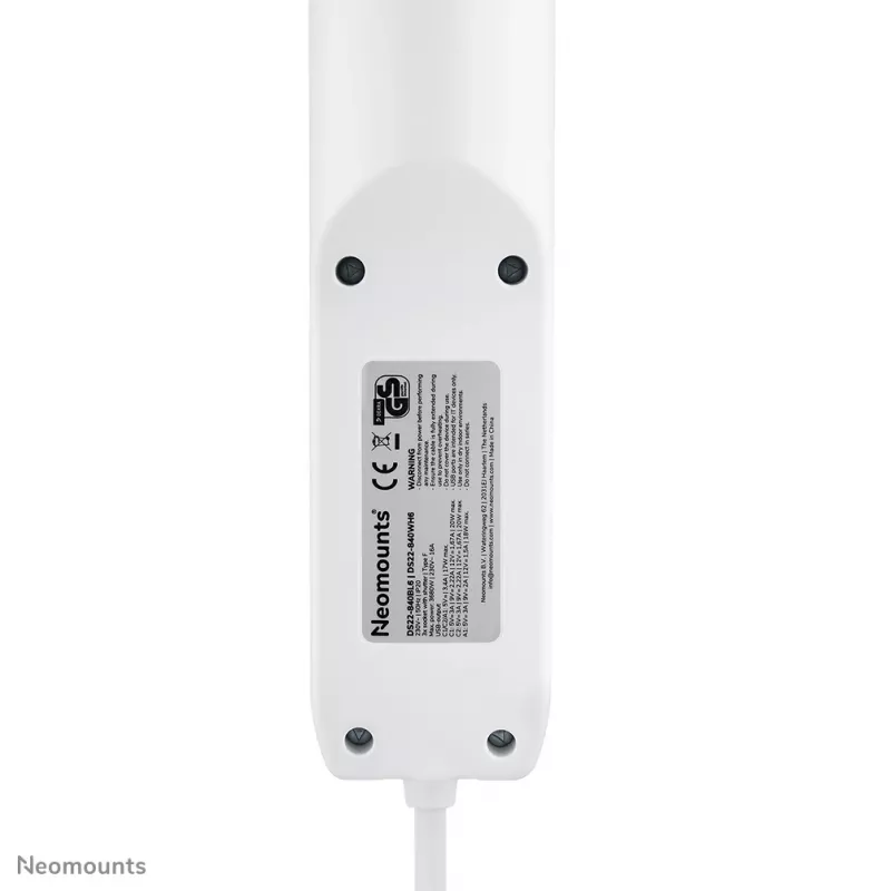 Neomounts DS22-840WH6 stolová zásuvka so svorkou a USB-C a USB-A konektormi – rýchle nabíjanie