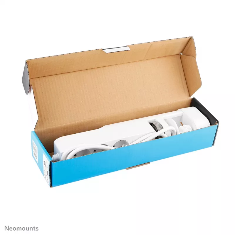 Neomounts DS22-840WH6 stolová zásuvka so svorkou a USB-C a USB-A konektormi – rýchle nabíjanie