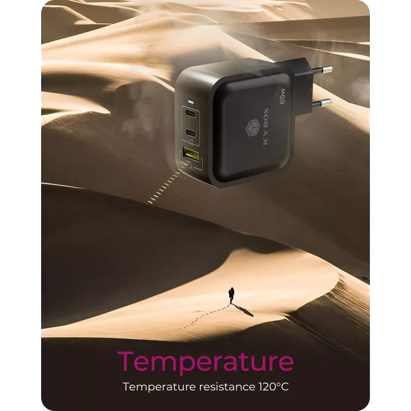 Nabíjačka Indoor ICY BOX IB-PS1030-PD univerzálna čierna rýchle nabíjanie