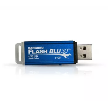 Kanguru FlashBlu30 SuperSpeed USB3.0 16 GB | Bezpečný USB kľúč | Fyzický prepínač ochrany zápisu | Kompatibilný s Windows „Ready Boost“