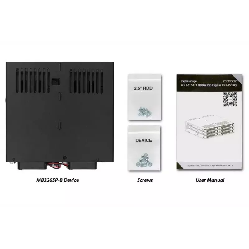 Disk Array Icy Dock MB326SP-B 0 TB Rack 1U čierny