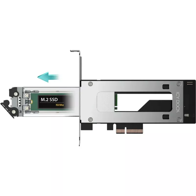 PCIe NVMe M.2 adaptérová karta Icy Dock MB840M5P-B, čierna/strieborná