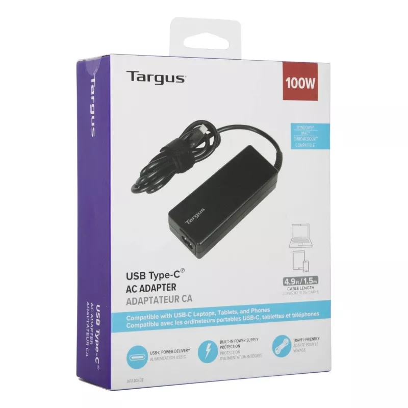 Targus APA108EU napájací zdroj/nabíjačka pre interiér 100 W čierna
