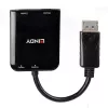 Lindy 38430 rozhranie hub DisplayPort 21600 Mbit/s čierny