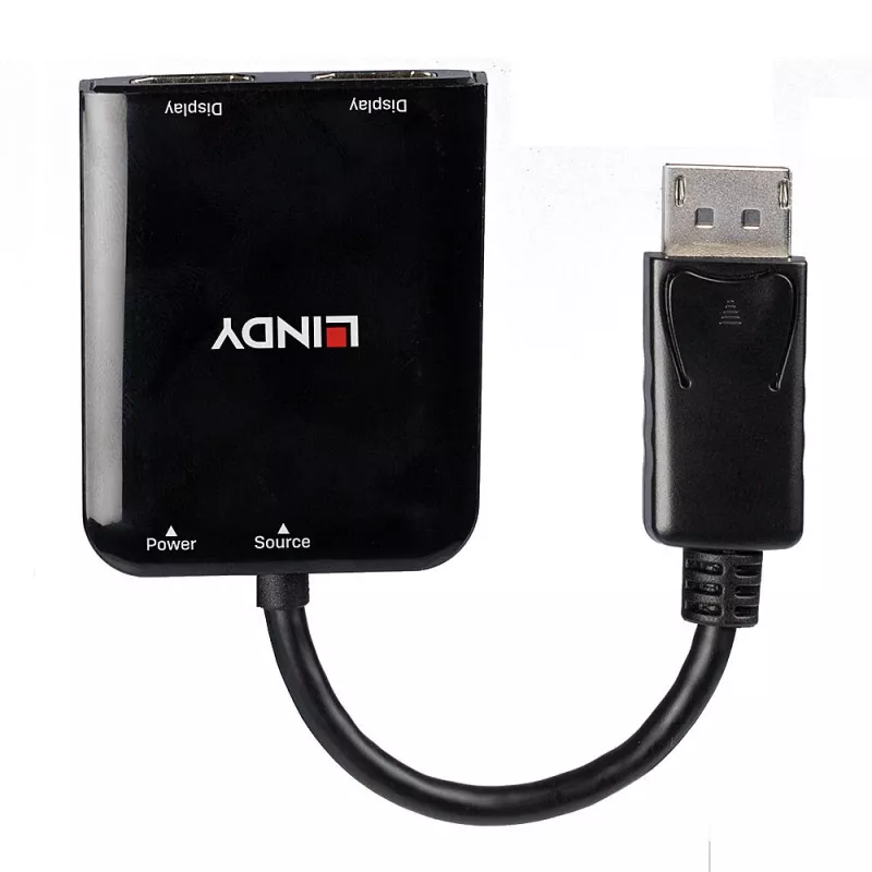 Lindy 38430 rozhranie hub DisplayPort 21600 Mbit/s čierny