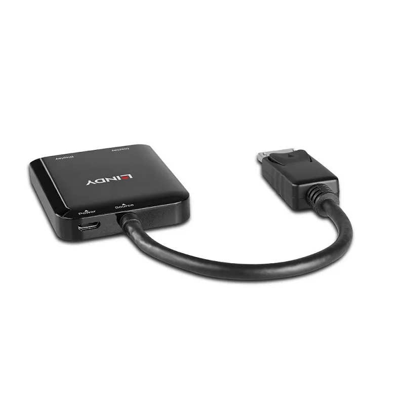 Lindy 38430 rozhranie hub DisplayPort 21600 Mbit/s čierny
