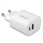 Lindy 73413 nabíjačka USB-A a USB-C, 20 W, Power Delivery, 100–240 V, biela