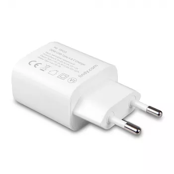Lindy 73413 nabíjačka USB-A a USB-C, 20 W, Power Delivery, 100–240 V, biela