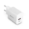 Lindy 73413 nabíjačka USB-A a USB-C, 20 W, Power Delivery, 100–240 V, biela