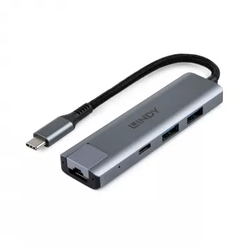 Lindy USB 3.2 Gen 2 Type-C hub a Gigabit Ethernet