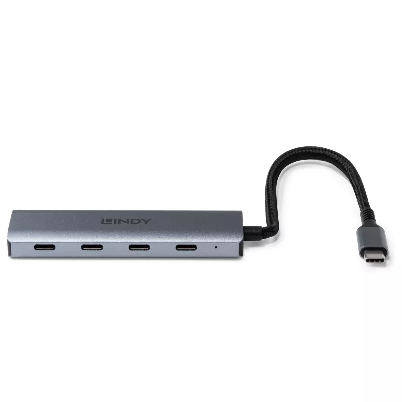 Lindy 43414 4-portový USB 3.2 Gen 2 Type-C hub, 4x USB-C, stolový