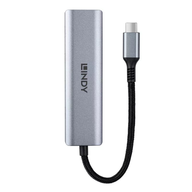 Lindy 43414 4-portový USB 3.2 Gen 2 Type-C hub, 4x USB-C, stolový