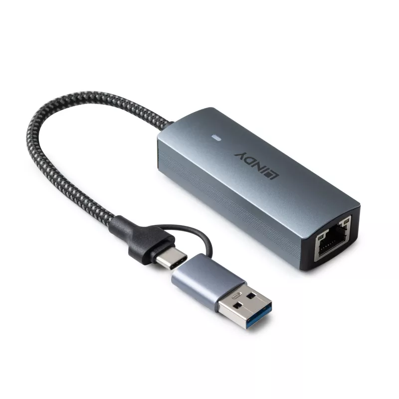 Lindy 43415 prevodník z USB 3.2 Gen 1 na 5G Ethernet