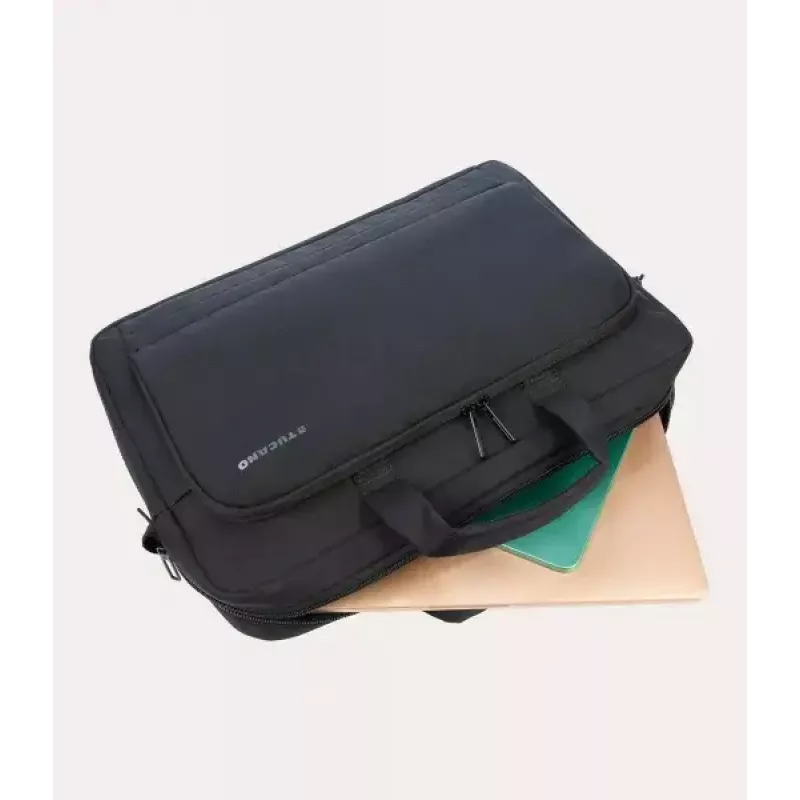 Nákupná taška Tucano BORSA NB 17 recyklovaný plast čierna modrá