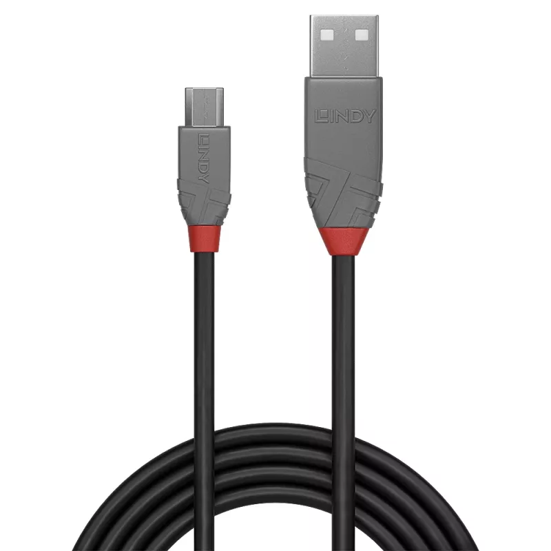 Lindy 1m USB 2.0 kábel Type-A na Micro-B, Anthra Line
