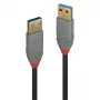 Lindy 1m USB 3.2 kábel Type-A, 5 Gbit/s, Anthra Line