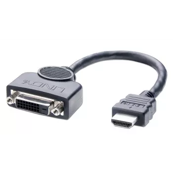 Lindy adaptérový kábel DVI-D konektor samica na HDMI konektor samec, 0,2 m