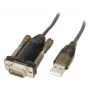 Lindy prevodník USB na sériový Lite, sivá, transparentná, 1,5 m, USB Type-A, RS-232, konektor samec, konektor samec