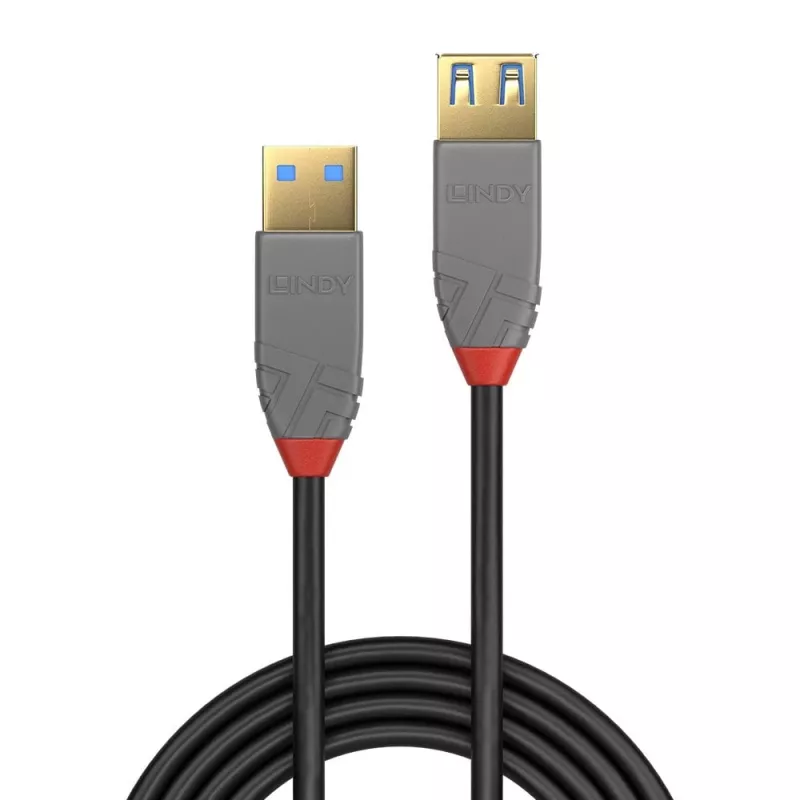 Lindy 1 m USB 3.2 Type-A predlžovací kábel, 5 Gbit/s, Anthra Line