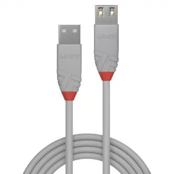 Lindy 2 m USB 2.0 Type-A predlžovací kábel, Anthra Line, sivá