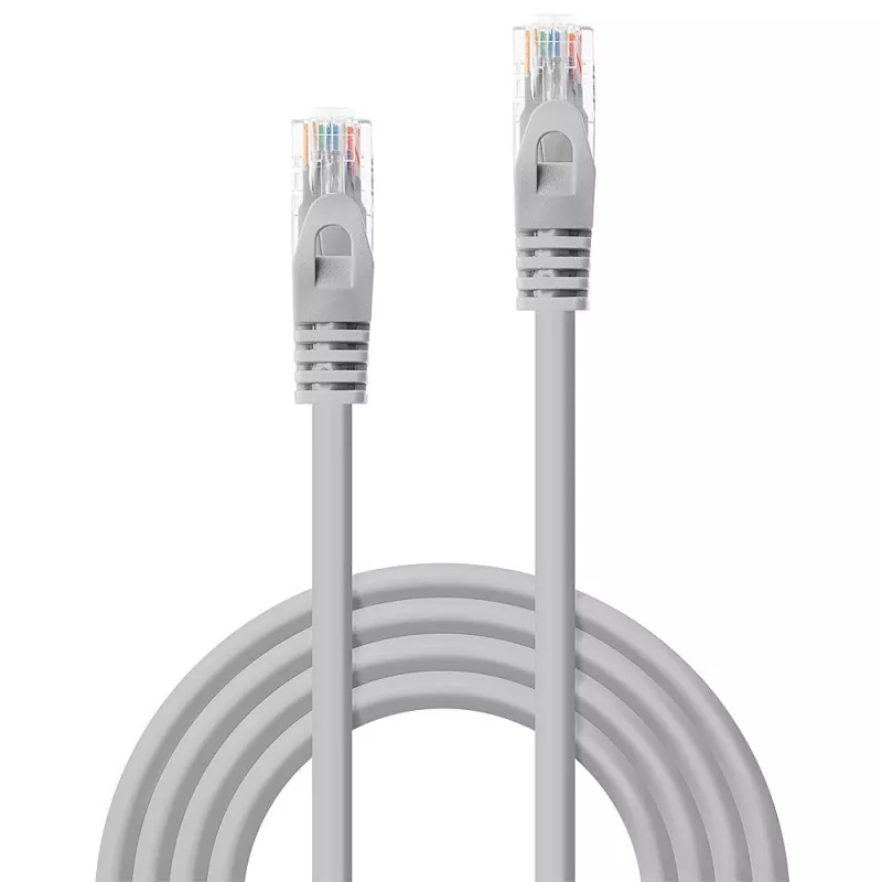 Sieťový kábel Lindy 2 m Cat.5e RJ-45 U/UTP sivý