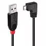 Lindy USB 2.0 kábel Type-A na Micro-B, 0,5 m, 90° pravouhlý