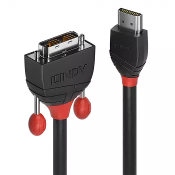Lindy 3m HDMI na DVI kábel, Black Line