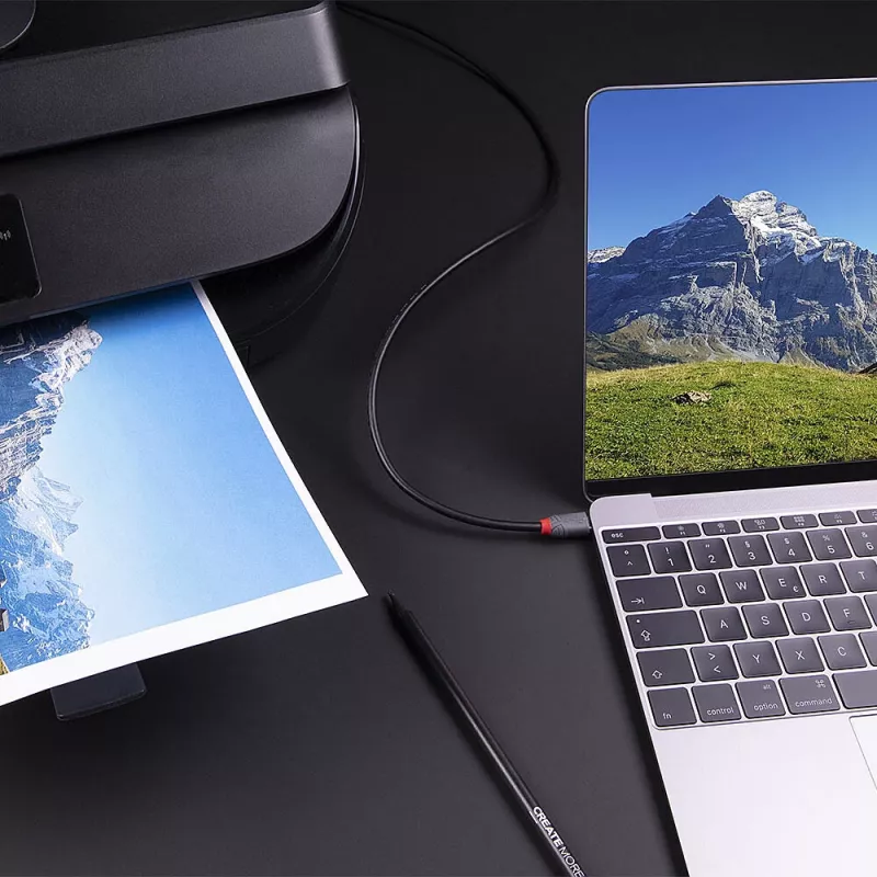 Lindy 2m USB 3.2 Type-C na B kábel, Anthra Line