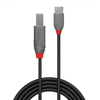 USB 2.0 Type-C na B kábel Lindy 36940 0,5 m Anthra Line