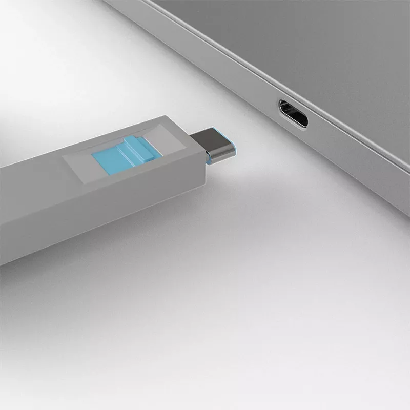 Port blocker Lindy USB Type-C port blocker sada kľúčov balenie 4 ks modrá