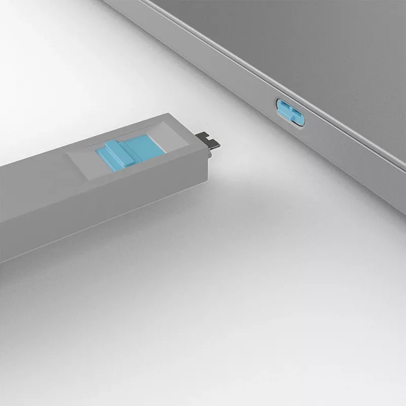 Port blocker Lindy USB Type-C port blocker sada kľúčov balenie 4 ks modrá