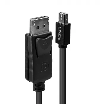 Lindy 2m Mini DisplayPort samec na DisplayPort samec, čierna, 2 m, Mini DisplayPort, DisplayPort, samec, samec, 2560 x 1600 pixelov