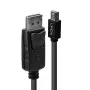 Lindy 2m Mini DisplayPort samec na DisplayPort samec, čierna, 2 m, Mini DisplayPort, DisplayPort, samec, samec, 2560 x 1600 pixelov