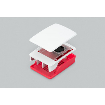 Raspberry Pi 5 puzdro, červená/biela, s ventilátorom (SC1159)