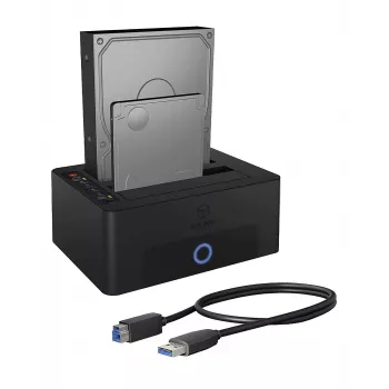 ICY BOX 2-bay dokovacia a klonovacia stanica pre 2.5 palcové alebo 3.5 palcové SATA disky na USB 3.0 host