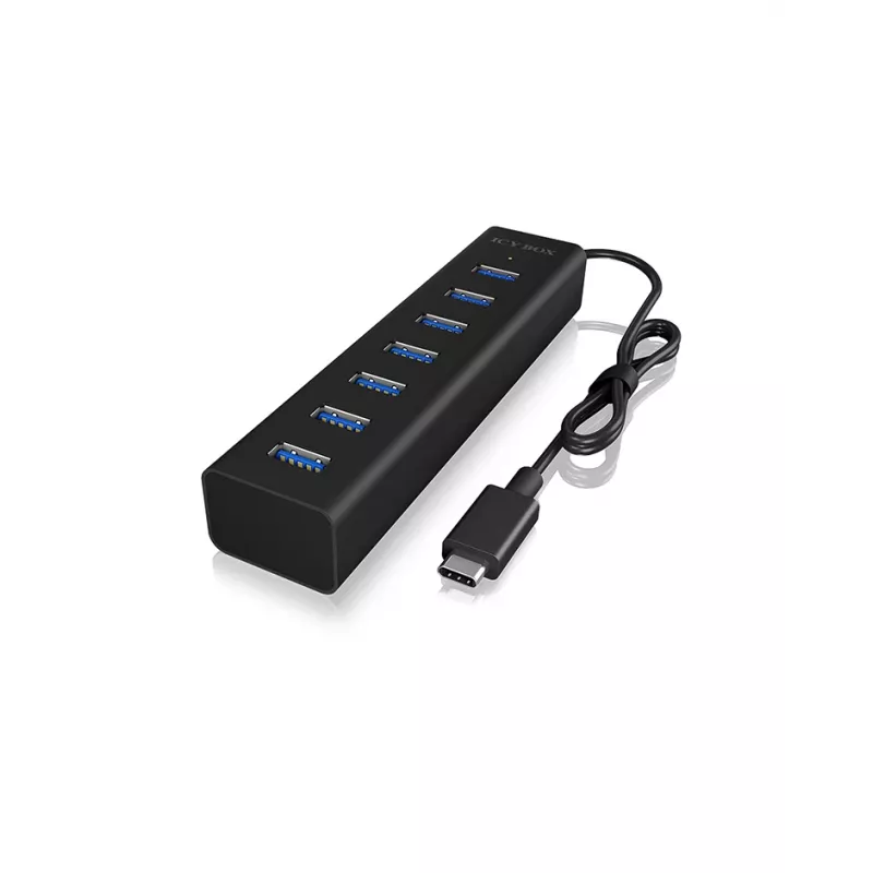 ICY BOX IB-HUB1700-C3 USB 3.2 Gen 1 (3.1 Gen 1) Type-C 5000 Mbit/s čierny