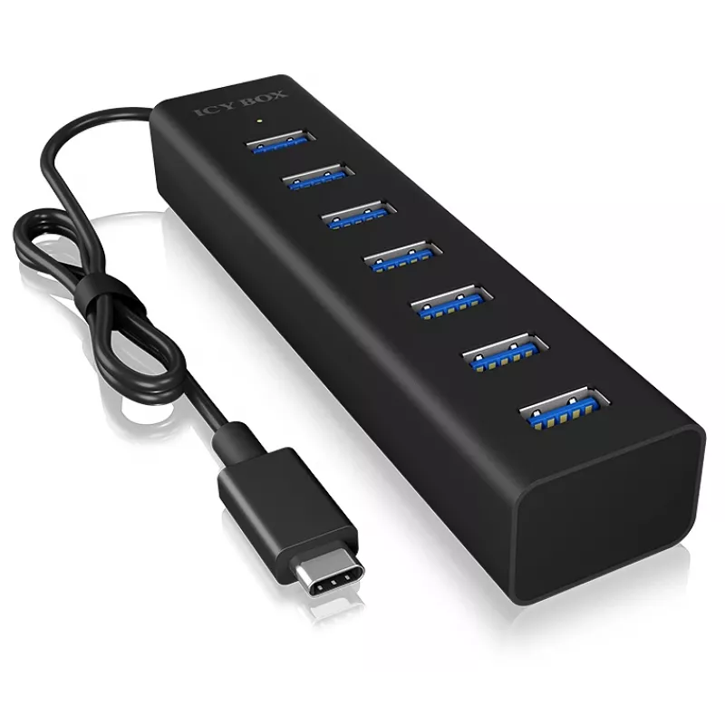 ICY BOX IB-HUB1700-C3 USB 3.2 Gen 1 (3.1 Gen 1) Type-C 5000 Mbit/s čierny