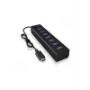ICY BOX IB-HUB1700-C3 USB 3.2 Gen 1 (3.1 Gen 1) Type-C 5000 Mbit/s čierny