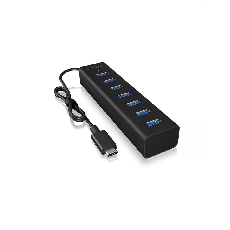 ICY BOX IB-HUB1700-C3 USB 3.2 Gen 1 (3.1 Gen 1) Type-C 5000 Mbit/s čierny