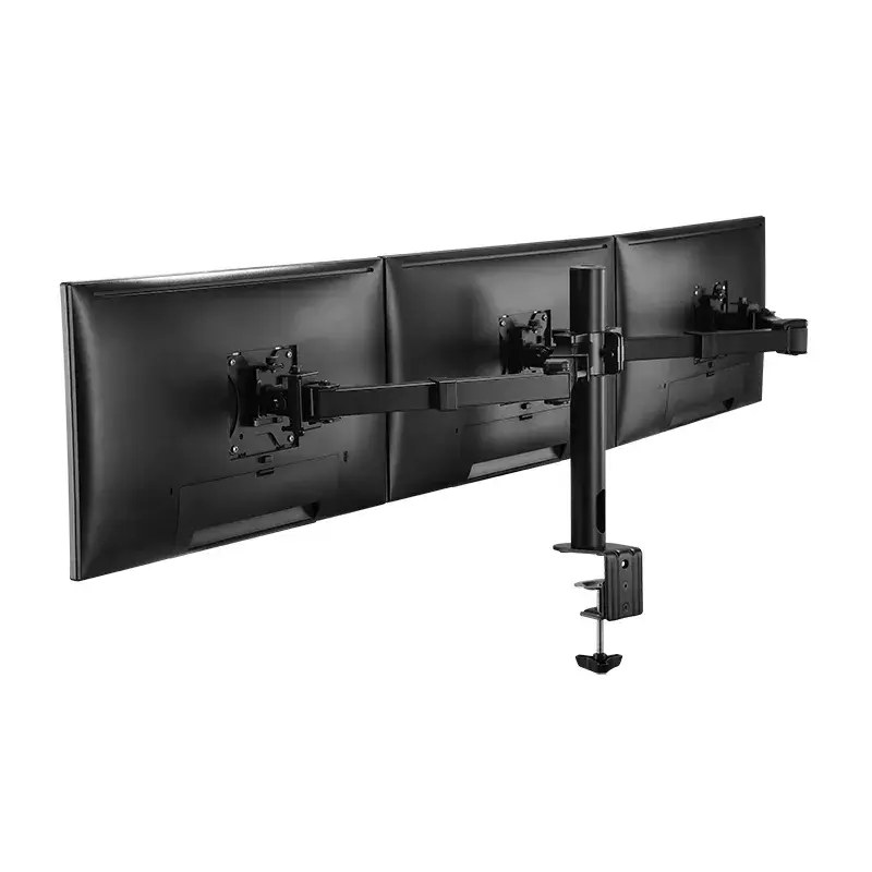 LogiLink BP0107 stolový držiak pre tri monitory, 17-27 palcov, 7 kg na rameno, VESA 75x75/100x100, oceľ, čierny