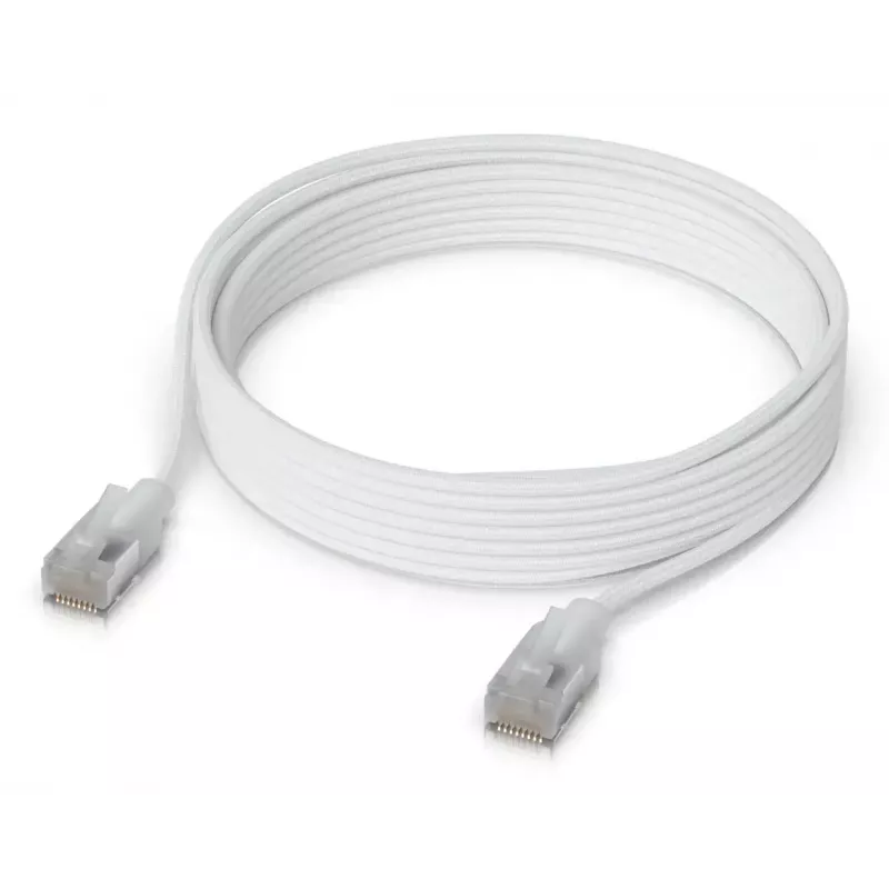 Sieťový patch kábel UBIQUITI UACC-CABLE-PATCH-EL-C6A-5M-W Cat6a 5 m RJ-45 priesvitná biely
