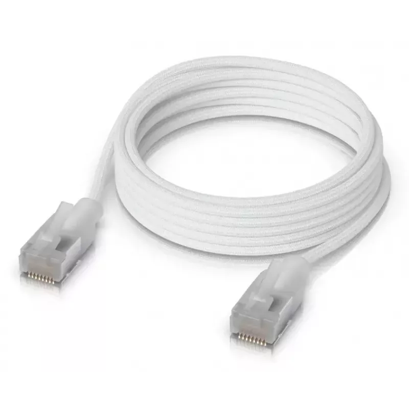 Sieťový kábel Ubiquiti UACC-Cable-Patch-EL-C6A-2M-W RJ-45 Cat6a 2m priesvitná biely